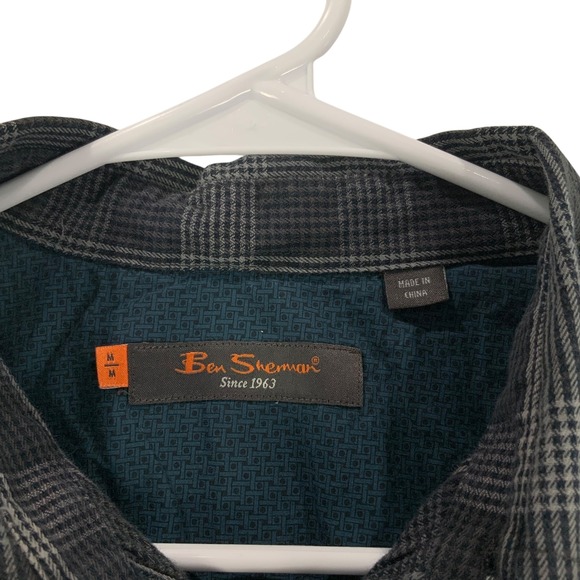 Ben Sherman Mens Plaid Button Down Shirt Long Sleeve Sz Medium Casual Button Up - Picture 4 of 6